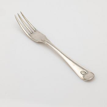 Pastry forks, 6 pcs, silver, Stockholm, 1793-1861.