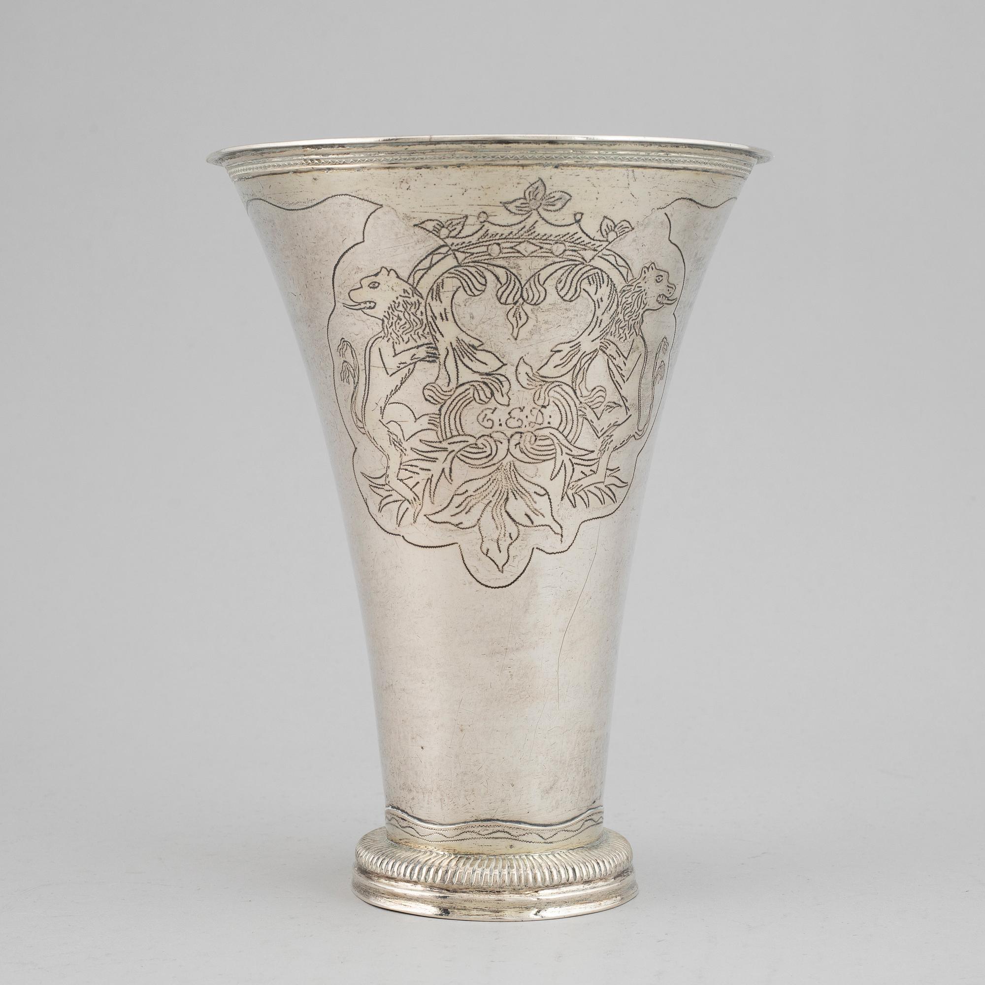 BÄGARE, silver, Petter Gillberg, Varberg 1787.