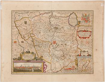 KARTA, 3 st, Willem Janszoon Blaeu, 1600-talets första hälft.