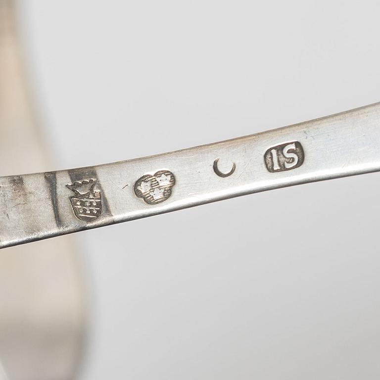 Matskedar, 17 st, silver, mestadels 1800-tal.