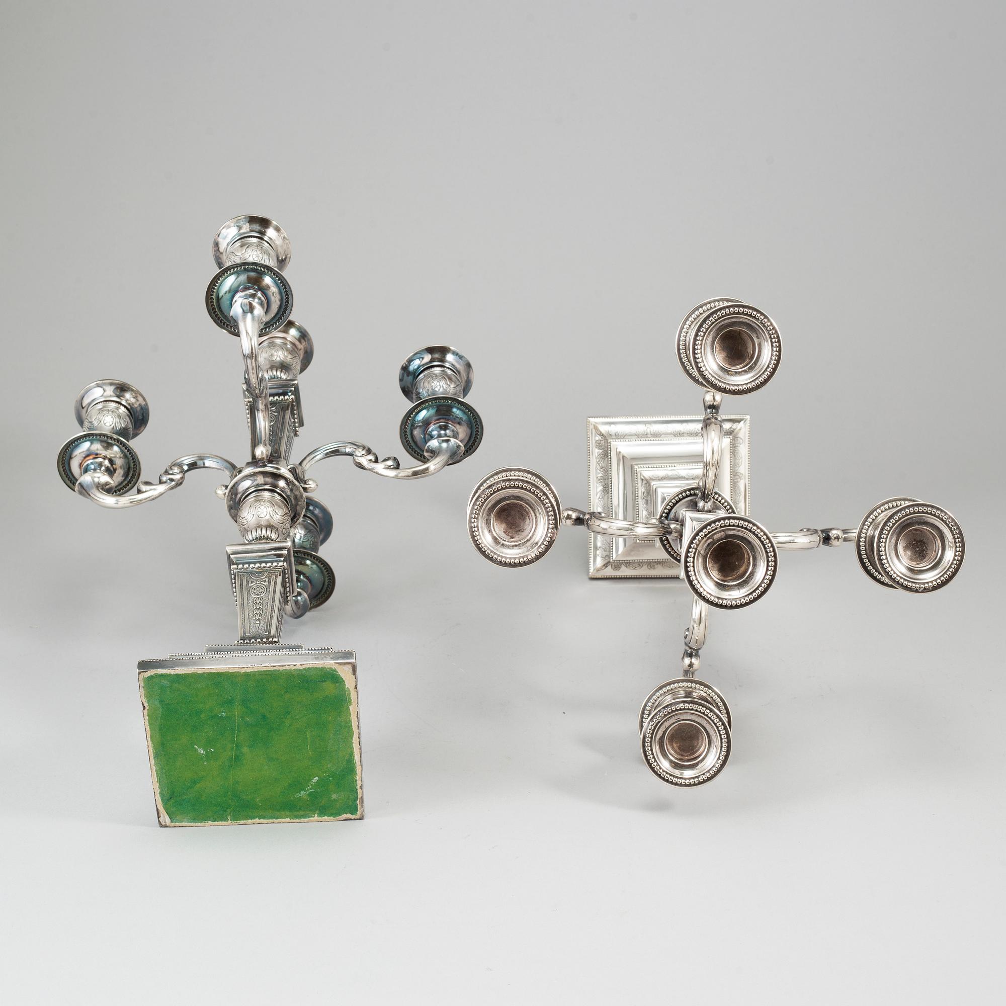 A pair of sterling silver candelabras, Polar Art, Stockholm (1980-2009).