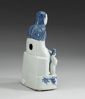 A blue and white figure of a Daoist High Official, Ming dynasty.