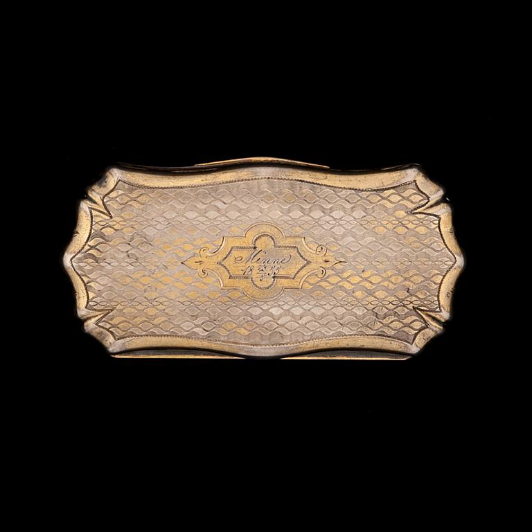 SNUSDOSA, silver, Frankrike, daterad 1855.