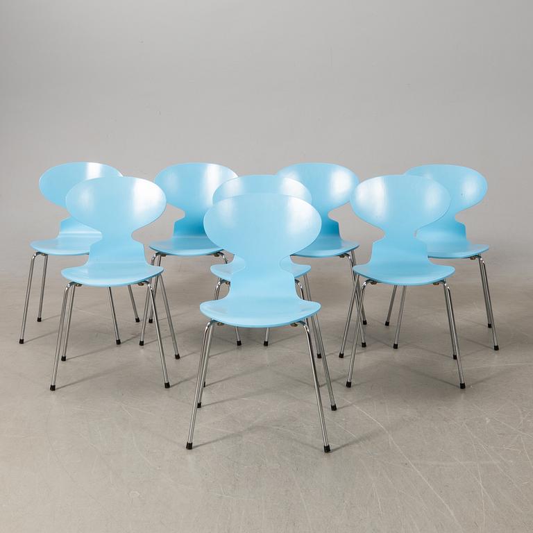 Arne Jacobsen, chairs 8 pcs, "Ant", Fritz Hansen, 1993.