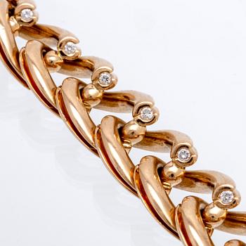 Armband 18K guld med briljanter ca 1 ct, 123,1 g, ca 18 x 1,5 cm,