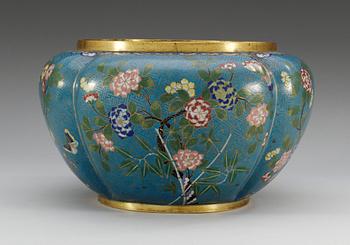 JARDINIÈRE, cloisonné, Qing dynastin, sen Qing dynasti, 1800-tal.