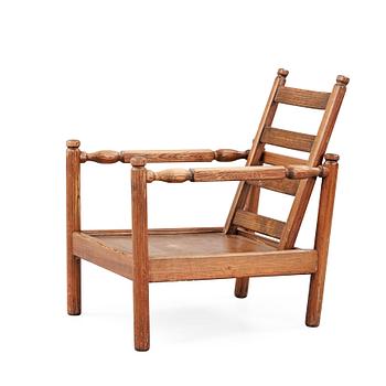 An Axel Einar Hjorth stained pine 'Sandhamn' armchair, Nordiska Kompaniet 1929.