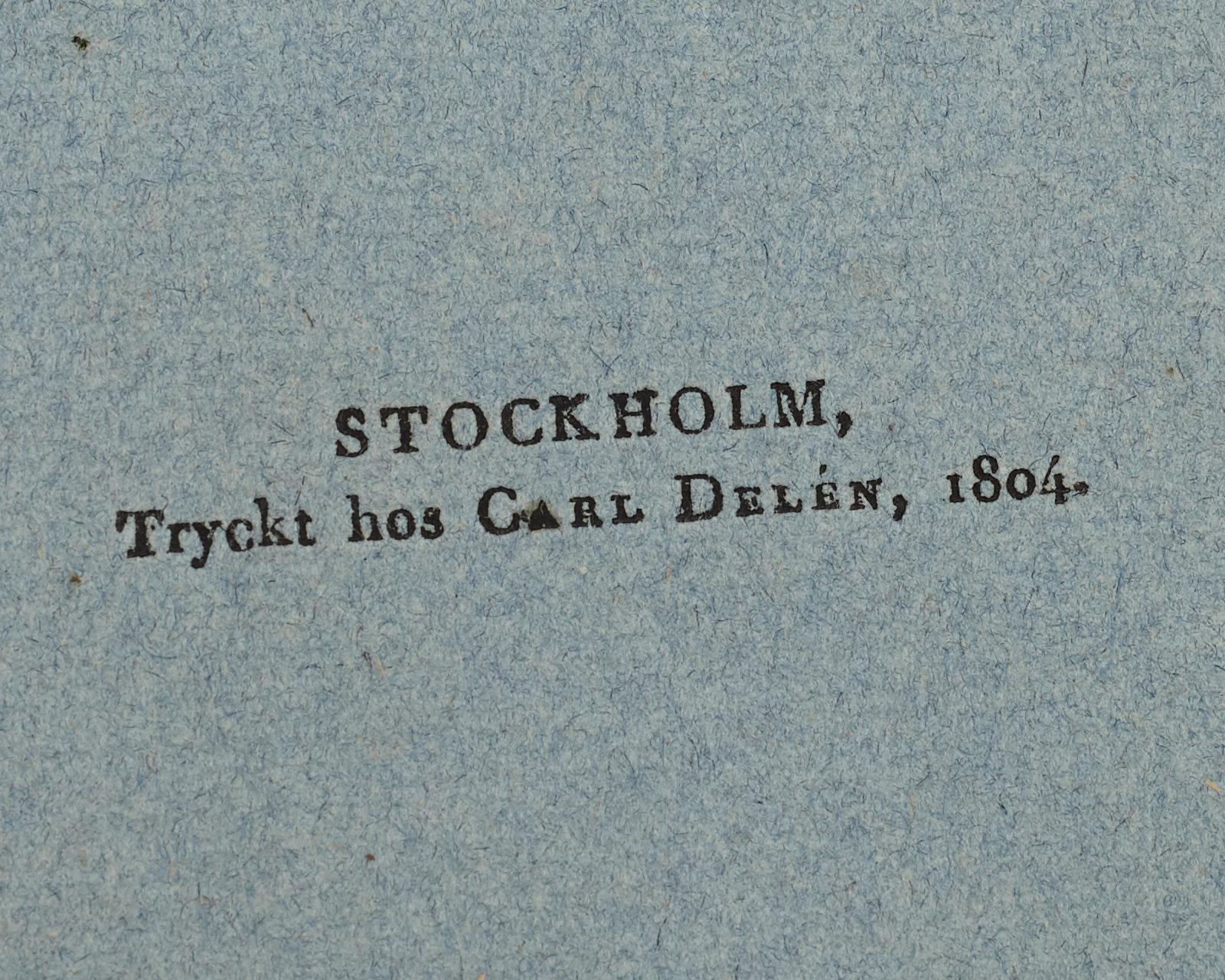 JOHAN WILHELM PALMSTRUCH, "Svensk Botanik, vol I-V. 1803-1805.