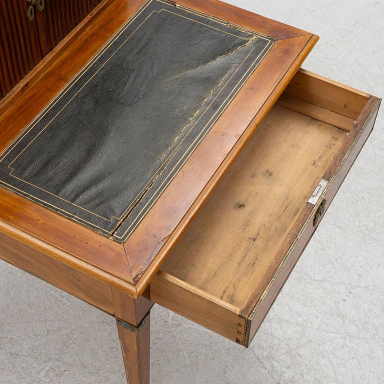 A mahogany-veneered desk, late Gustavian, Sweden, late 18th century.