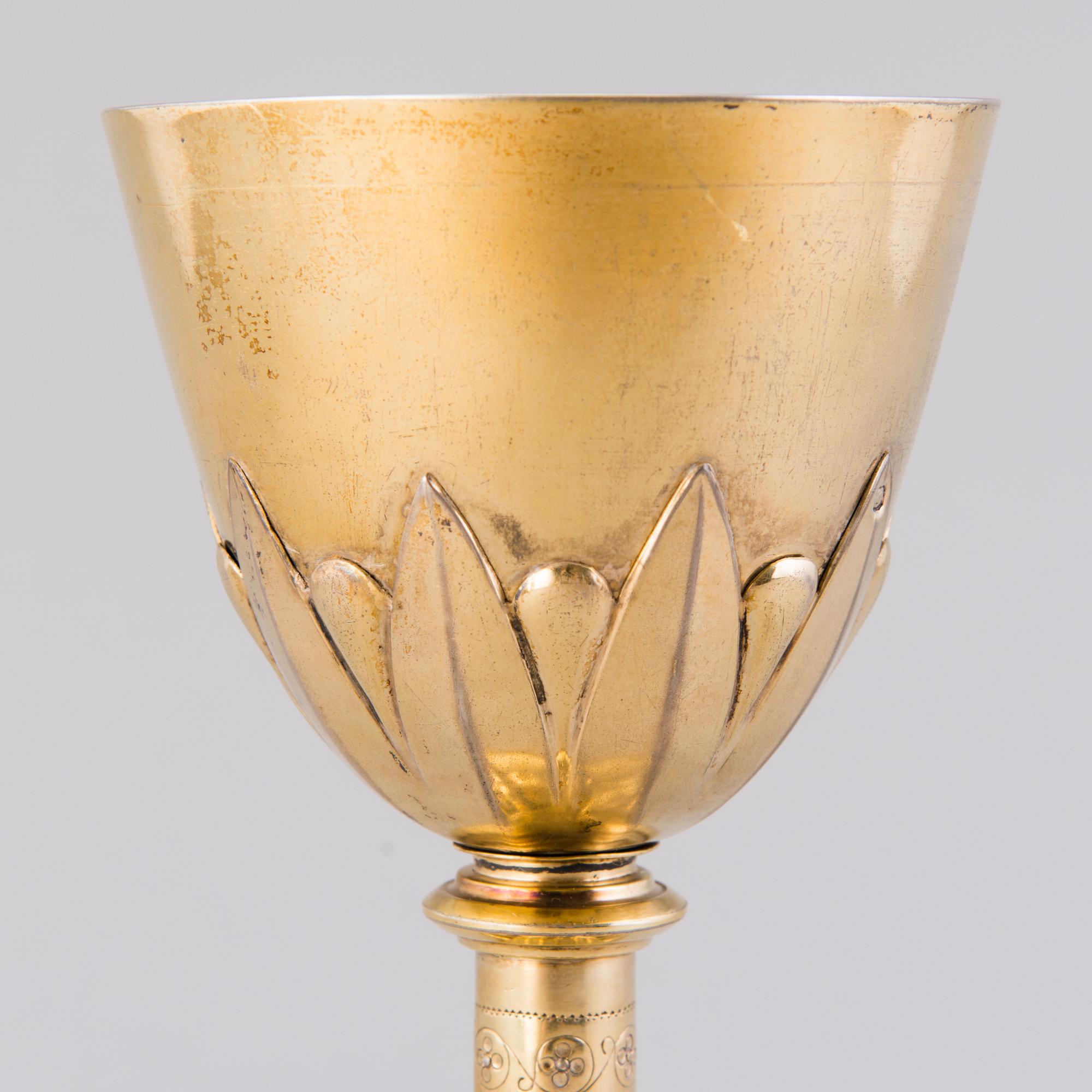 A French gilt silver chalice from the end of the 19th Century.