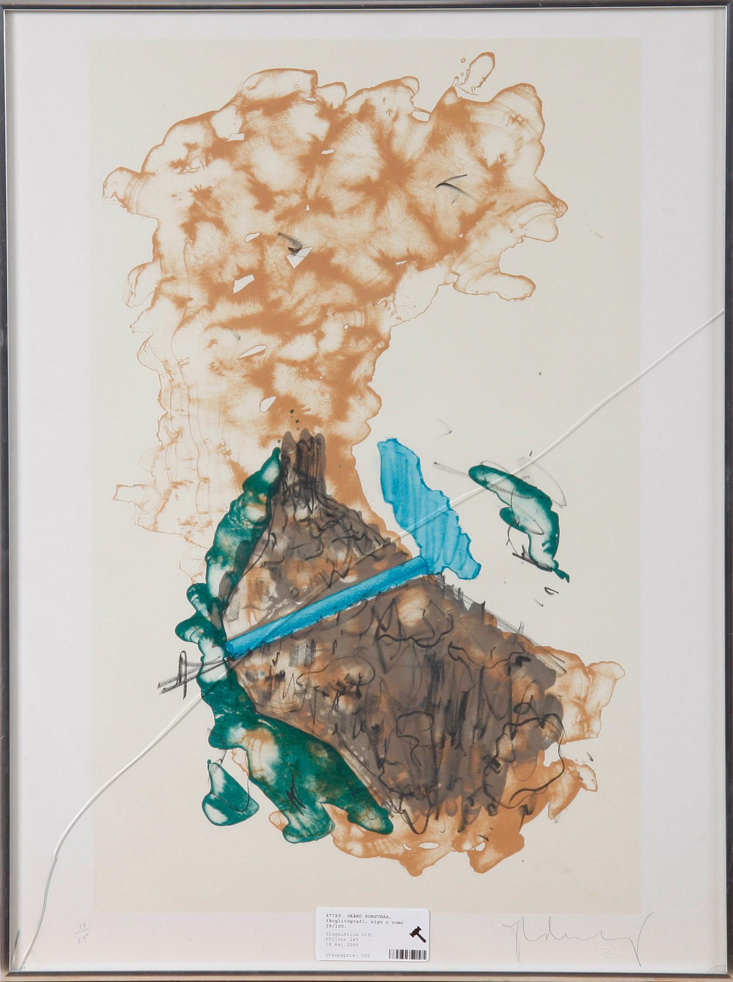 OLDENBURG, CLAES, färglitografi, sign o numr 39/100.