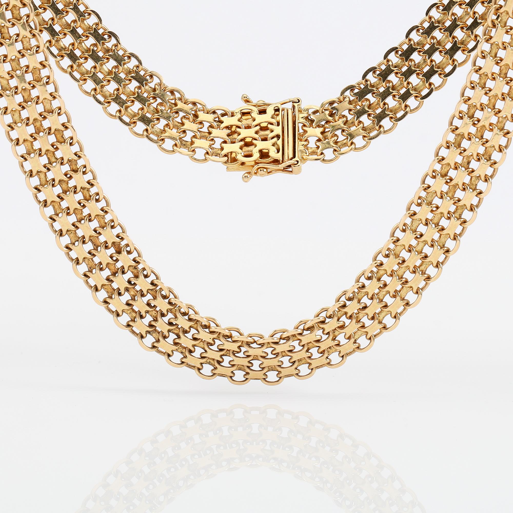 COLLIER, 18K guld, svenska stämplar, 1968. Vikt ca 41 g.