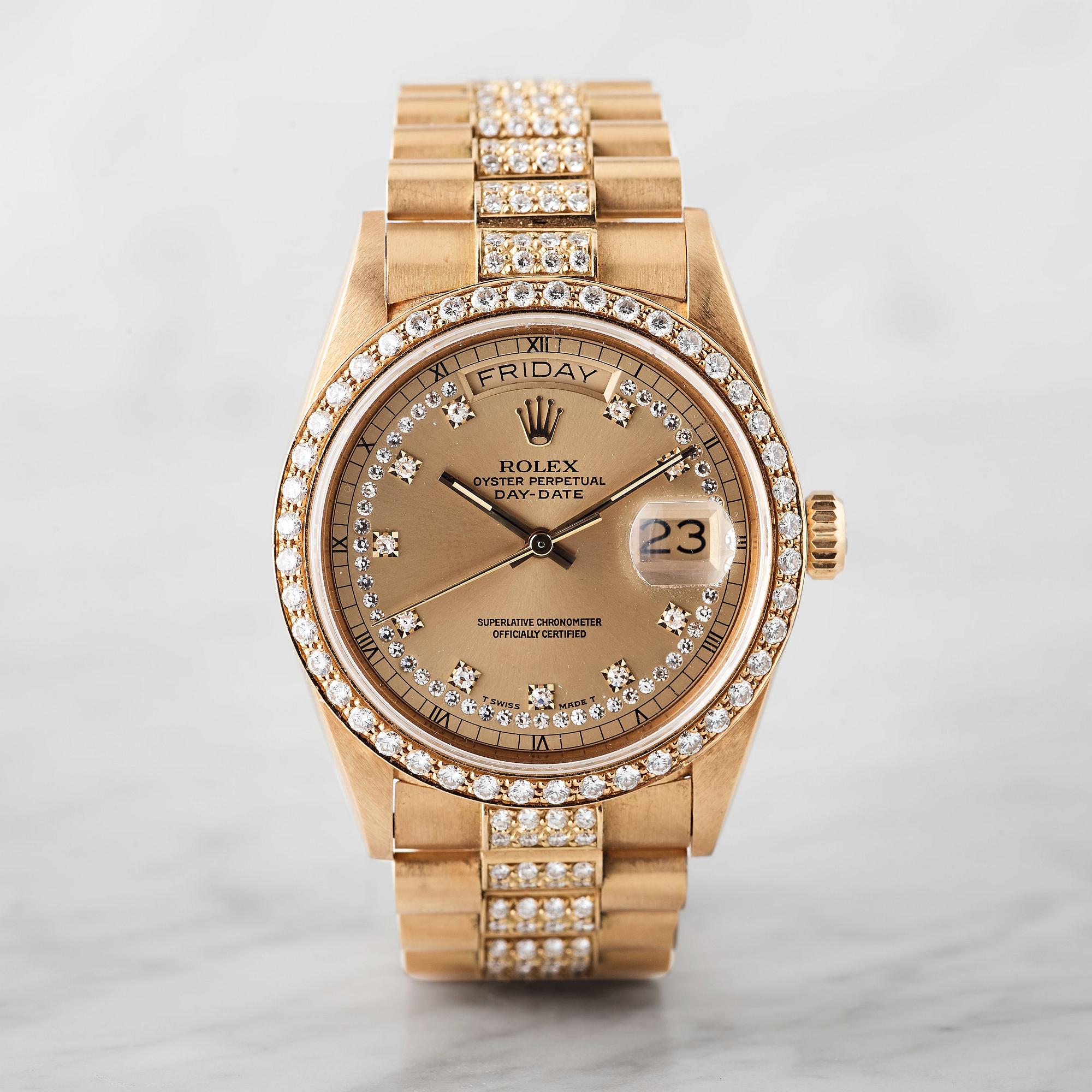 ROLEX, Oyster Perpetual, Day-Date, Chronometer, "Myriad dial", wristwatch, 36 mm,