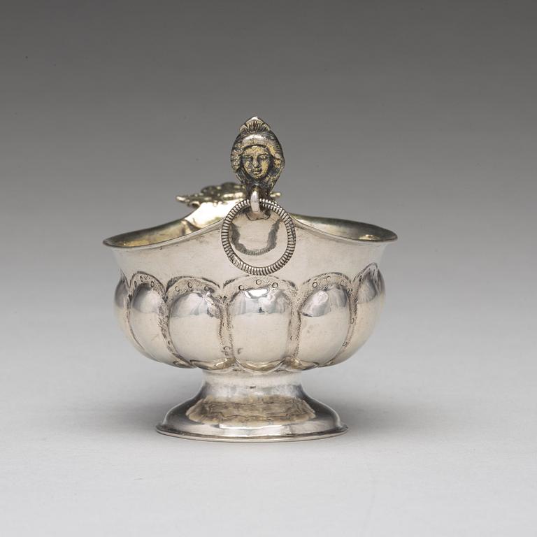 A Swedish 18th century parcel-gilt silver brandy-bowl, mark of  Johan Leffler, Falun 1768.