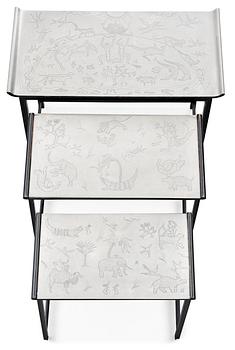 A Nils Fougstedt & Björn Trägårdh set of tables by Svenskt Tenn 1930.