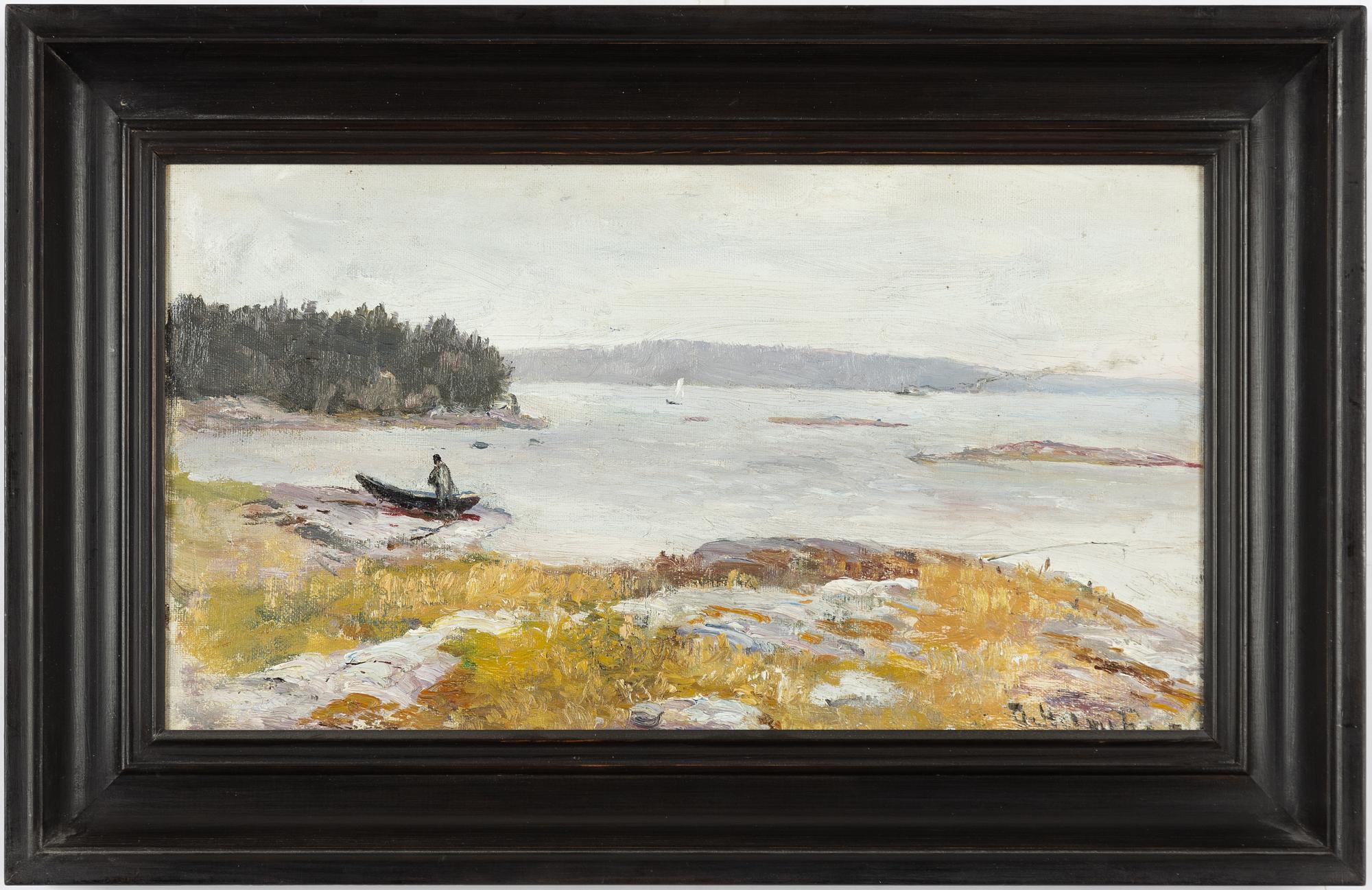 Olof Hermelin, Inland Landscape with Sailing Boat and Rowboat.