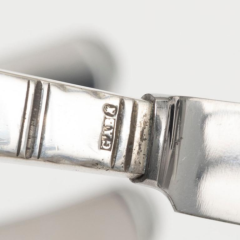 Jacob Ängman, a set of six silver butter knives, 'Rosenholm', GAB, Stockholm 1950s.