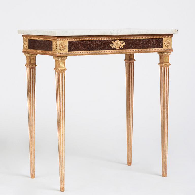 A late Gustavian console table, late 18th Century.