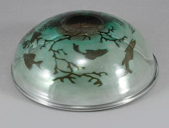 SKÅL, glas, fiskgraal, Edward Hald, Orrefors, signerad och numrerad 410.