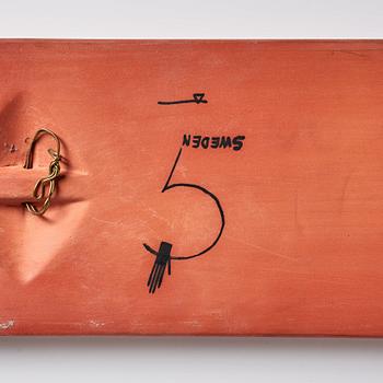 Stig Lindberg, a faience wall plaque, Gustavsberg studio, Sweden 1950's, ed. 15/40.