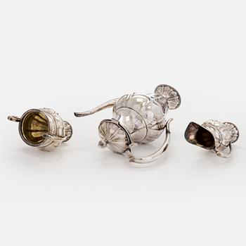 Bruno Nylund, a 3-piece silver coffee set, Helsinki 1922.