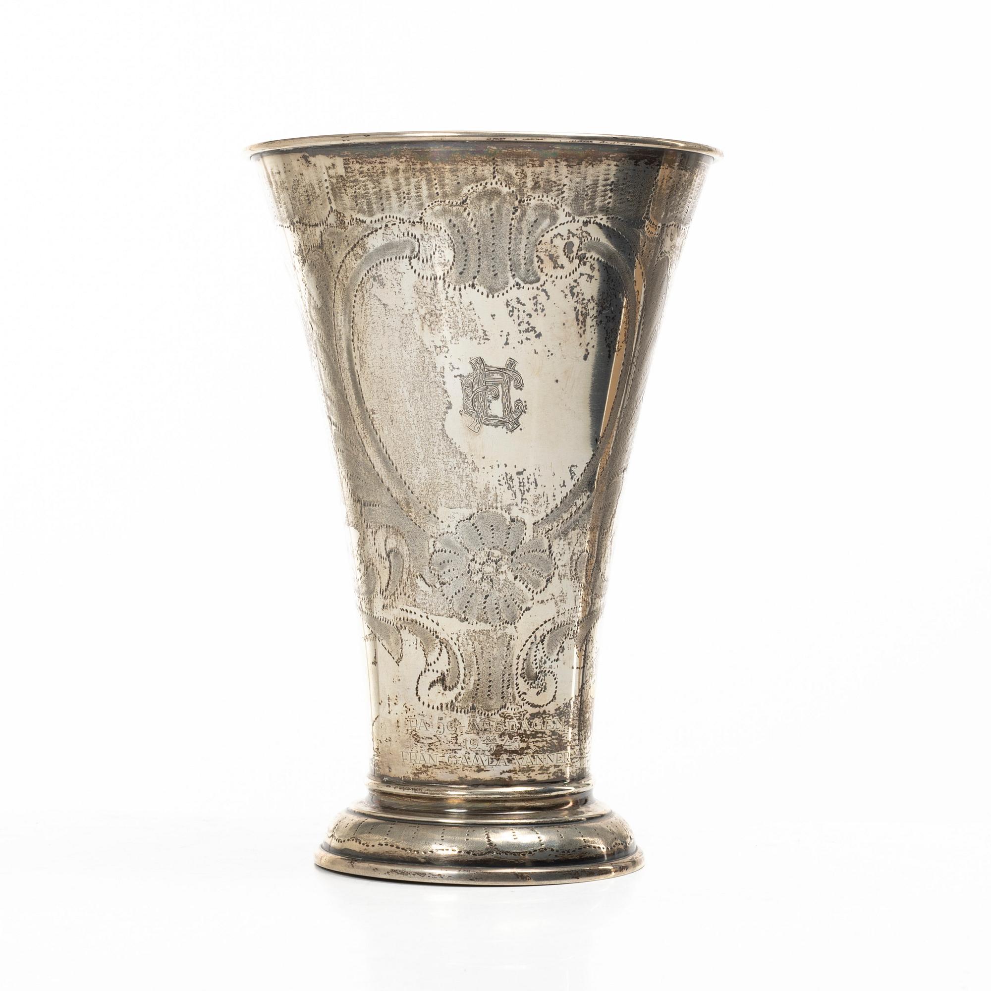 C.G. Hallberg, Bägare, silver, Stockholm 1938.