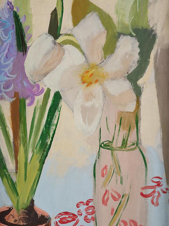 Isaac Grünewald, Flower still life with blue hyacinth.