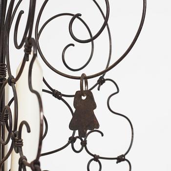 Carl Bergsten, probably, a lacquered steel wire 'Butterfly' celing lamp, Sweden, 1920s-1930s.