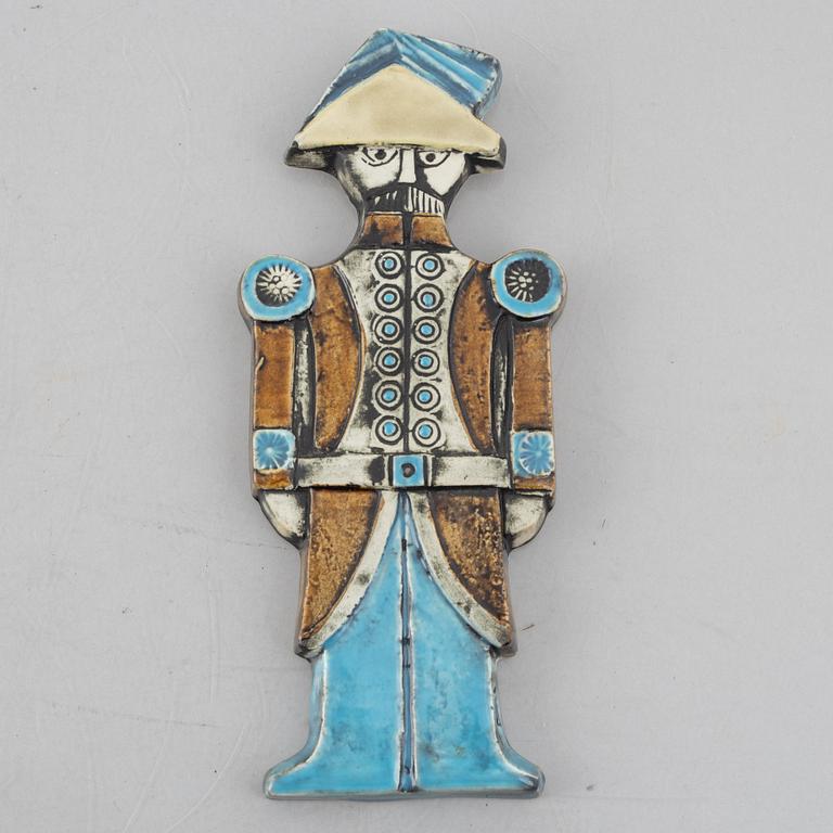 Lisa Larson, väggreliefer, 4 st, stengods, ur serien "Drabant", Gustavsberg.