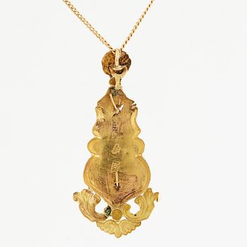 HÄNGE, med kedja. 18K guld.