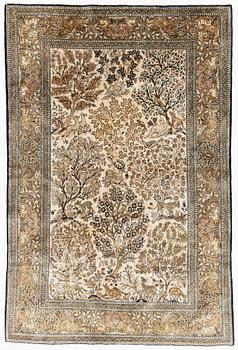 A Silk Gohm Rug, circa 200 x 135 cm.