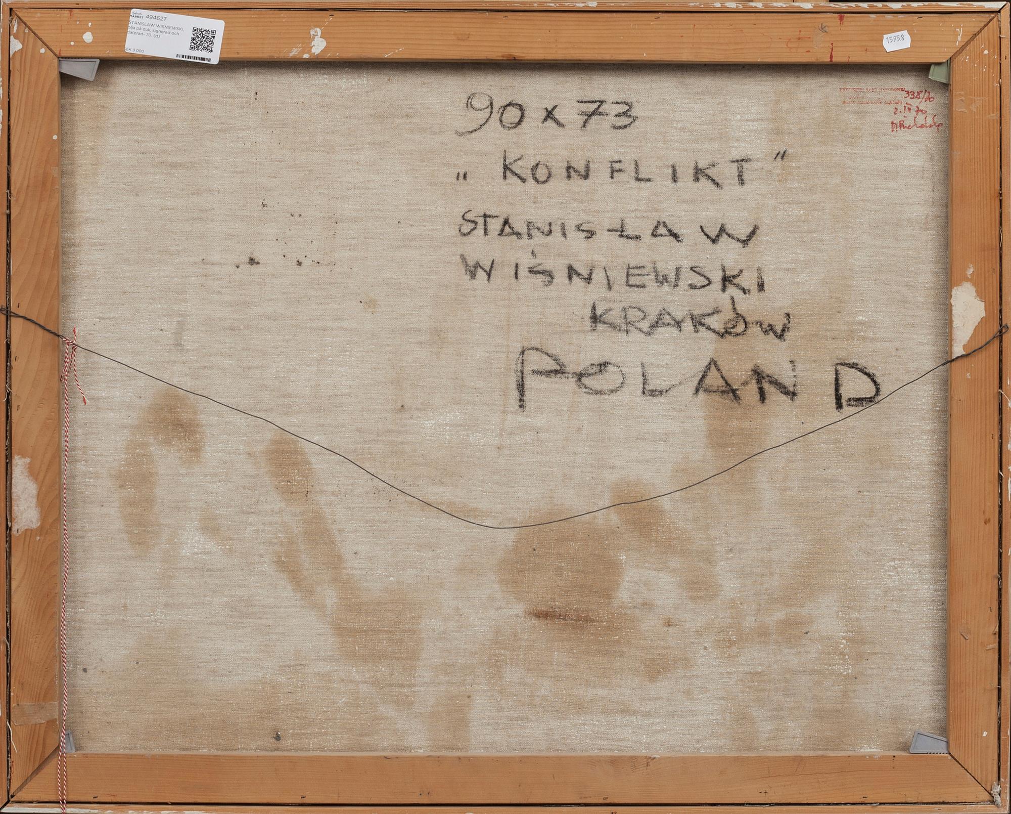 STANISLAW WISNIEWSKI, olja på duk, signerad och daterad- 70.