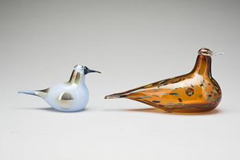 FIGURINER, 2 st, glas, Oiva Toikka, Nuutajärvi.