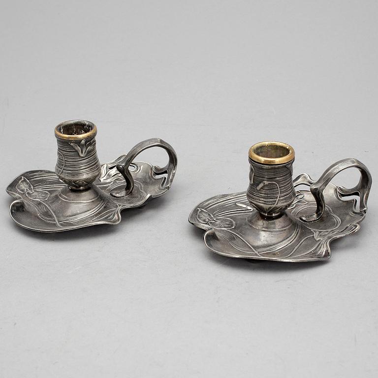 NATTLJUSSTAKAR, ett par, WMF, jugend, 1900-talets början.