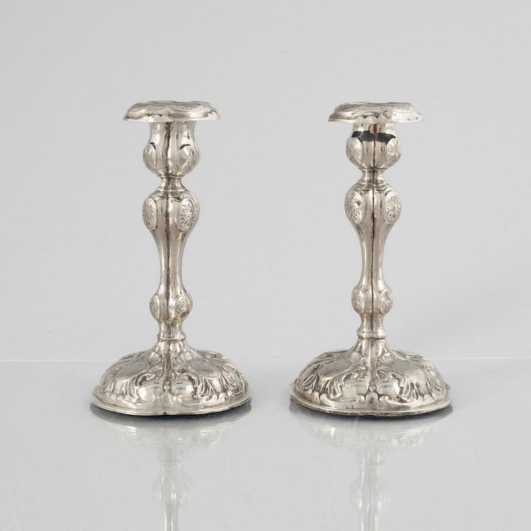A Pair of Swedish Silver Candlesticks, mark of Markström & Co, Uppsala 1876.