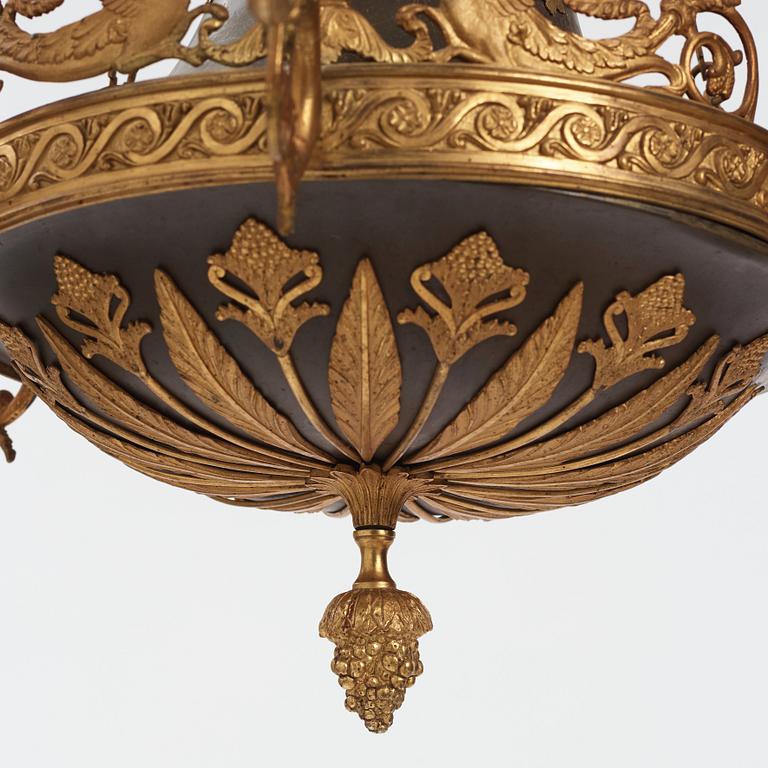 Ampel, för sex ljus, Sverige, 1800-talets första hälft, Empire.