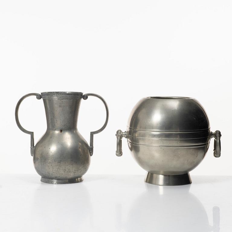 Pewter, 6 pieces, GAB and Ystad, including 1935.