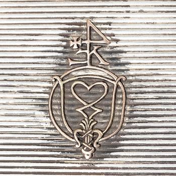 A Russian silver cigarette case, silver, St Petersburg, 1908-1926.