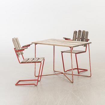 A SET OF GARDEN FURNITURE BY ÖRJAN LINDQVIST FOR GRYTHYTTAN 1950'S.