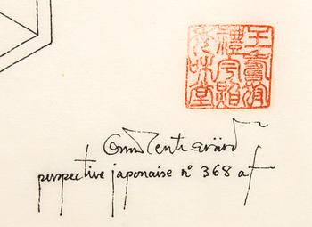 Oscar Reutersvärd, tusch signerad.