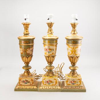 Bordslampor, 3 st, Paoletti, Florens Italien, 1900-talets andra hälft.