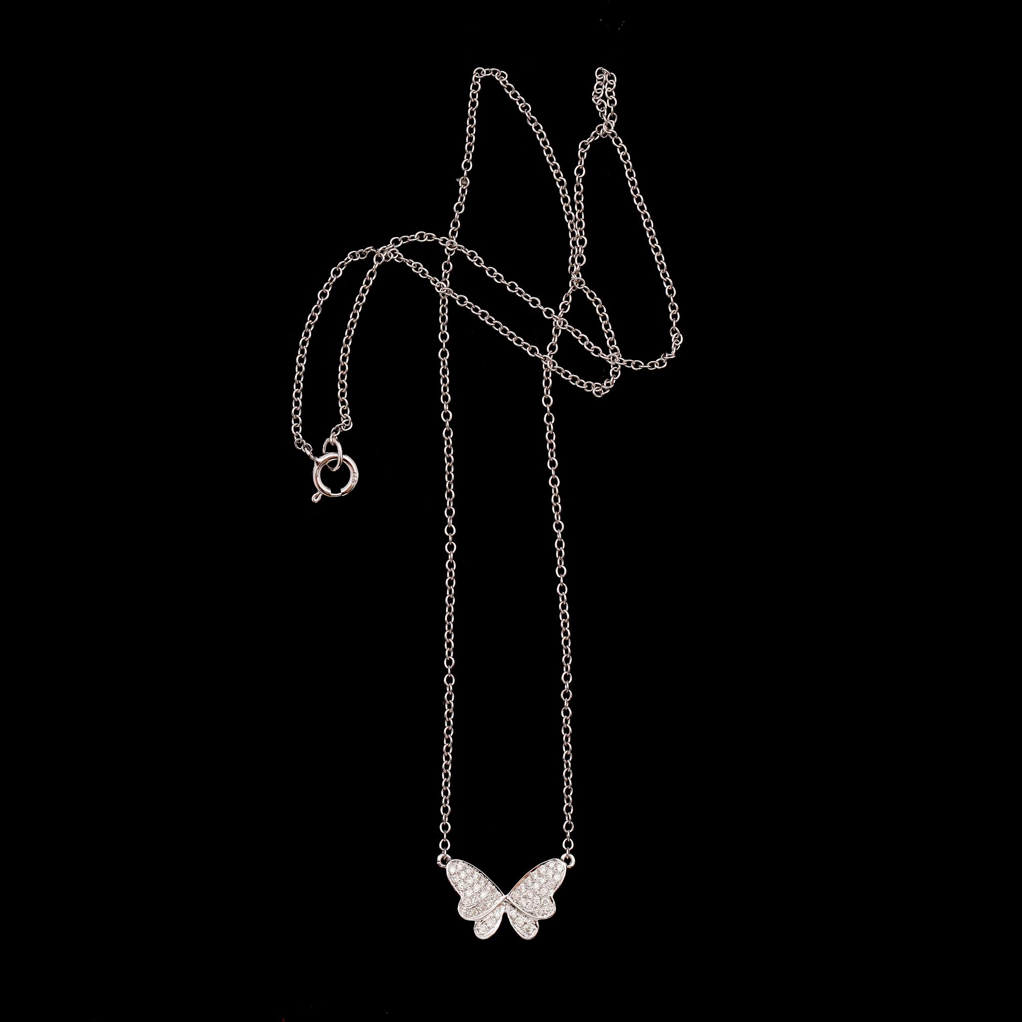 COLLIER, 18 k vitguld, briljantslipade diamanter tot 0.20 ct.