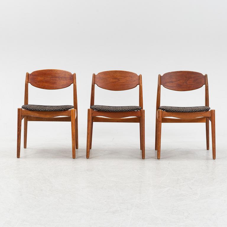 Erik Buck, a set of three chairs from Vamo Møbelfabrik, Denmark, 1960's.