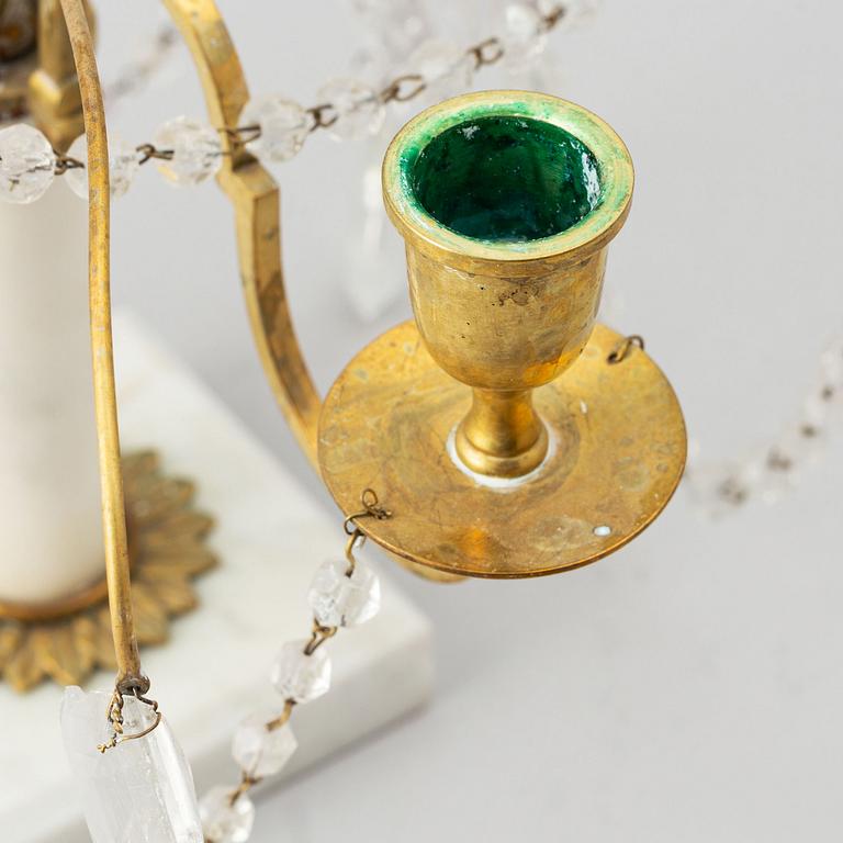 A pair of early Gustavian style 20th century table chandeliers.