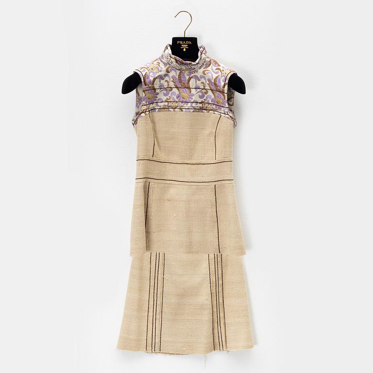Prada, a silk embroidered top and skirt, size 36.