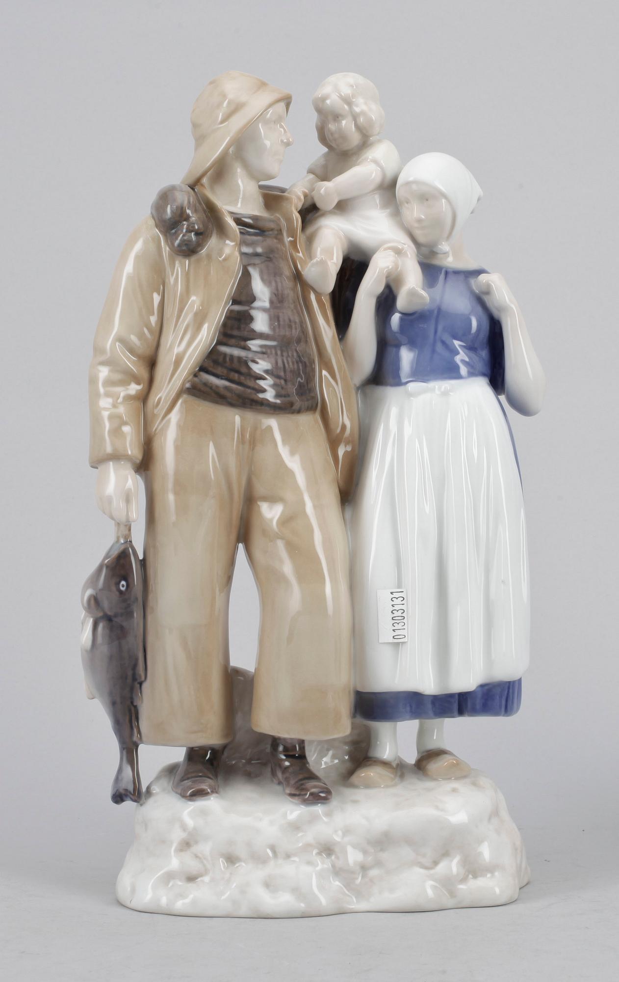 FIGURINER, 3 st, porslin, Bing & Gröndal, Danmark.