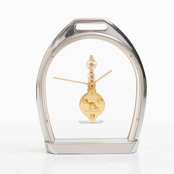 Jeager Lecoultre, a stirrup table clock, Switzerland, mid 20th century.