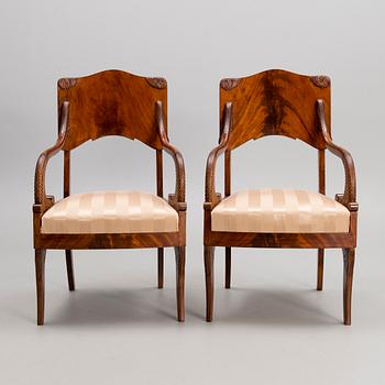 A PAIR OF RUSSIAN ARMCHAIRS, middle of the 19th century.