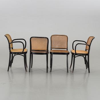 A SET OF 2 THONET STYLE ARMCHAIRS AND 2 CHAIRS, 20th century.