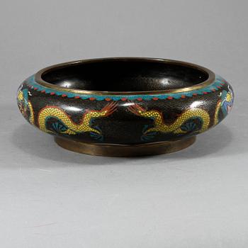 SKÅL, cloisonné, omkring 1900.